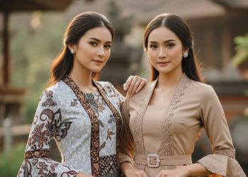 10 Inspirasi Gaya Terkini Menawan Batik Kombinasi Brokat Lengan Ruffle Modern