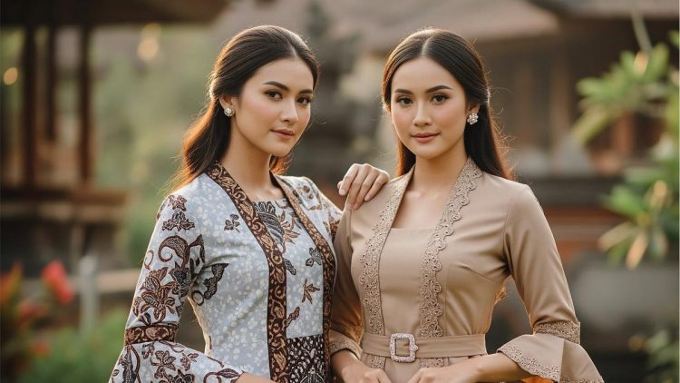 10 Inspirasi Gaya Terkini Menawan Batik Kombinasi Brokat Lengan Ruffle Modern