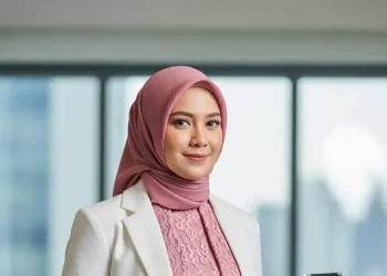 8 Model Gamis Kombinasi Blazer dan Brokat untuk Kerja Formal Muslimah yang Elegan