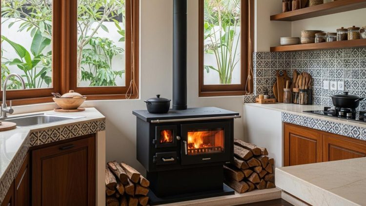 9 Desain Dapur Tungku Kayu Bakar, Kombinasi Gaya Tradisional dan Modern