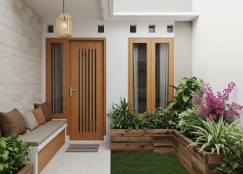 8 Model Teras Depan Rumah Sempit Budget Rp5 Juta dengan Konsep Taman Sudut