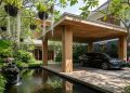 7 Model Carport Kayu Alami yang Selaras dengan Taman Rumah untuk Hunian Minimalis yang Asri