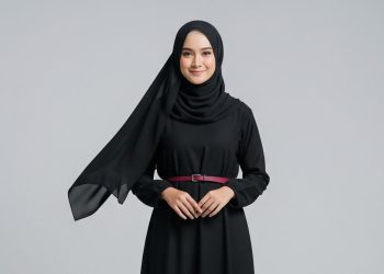 7 Model Gamis Hitam Kombinasi Belt Slim Look yang Tetap Syari 2025