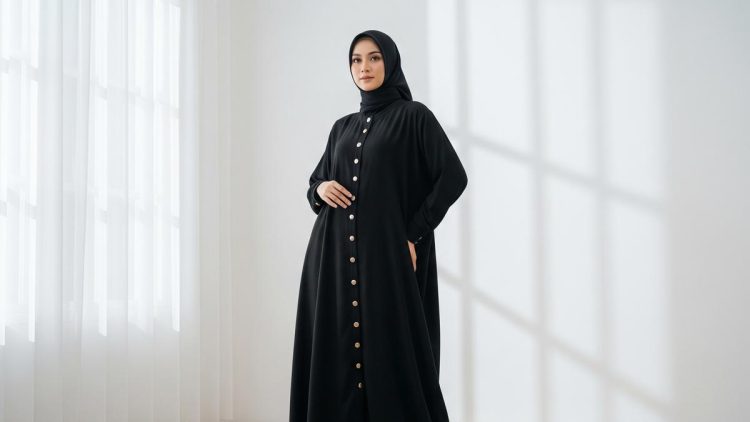 9 Model Gamis Hitam yang Simpel dan Berkelas Tanpa Terlihat Monoton