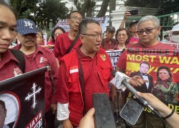 Aksi Korban Wanaartha di Kedubes AS dan Kemlu untuk Menyatukan Tuntutan